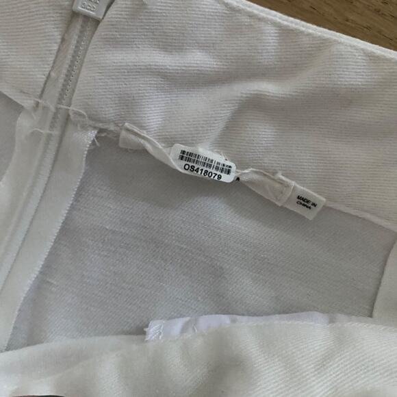 Tularosa Straight Leg Pants With Button Detail in White - Picture 3 of 6